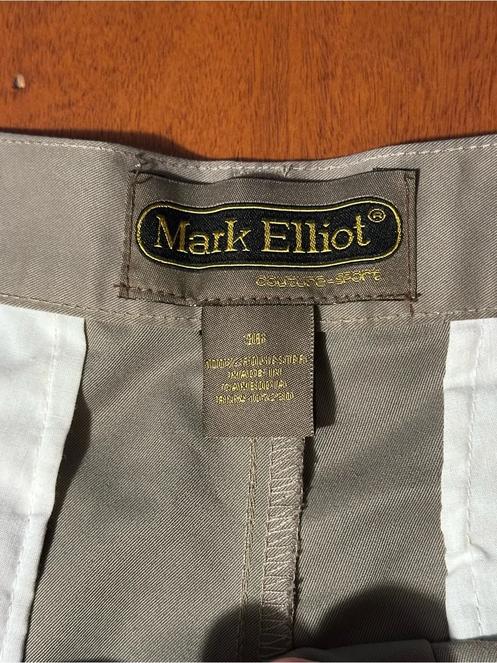 Men's Size 36 Mark Elliot Tan Pleated Golf Shorts